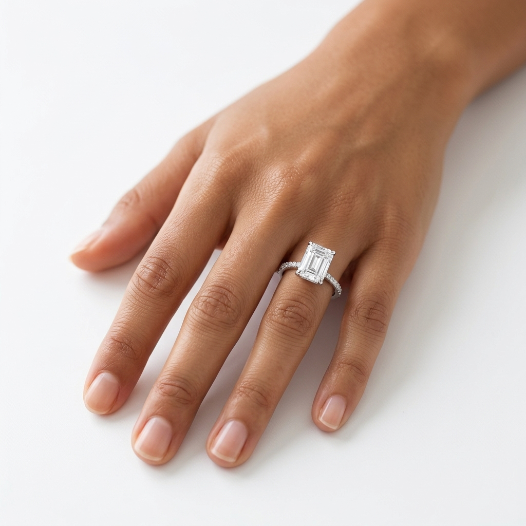 Prsten lab emerald cut 0,68ct