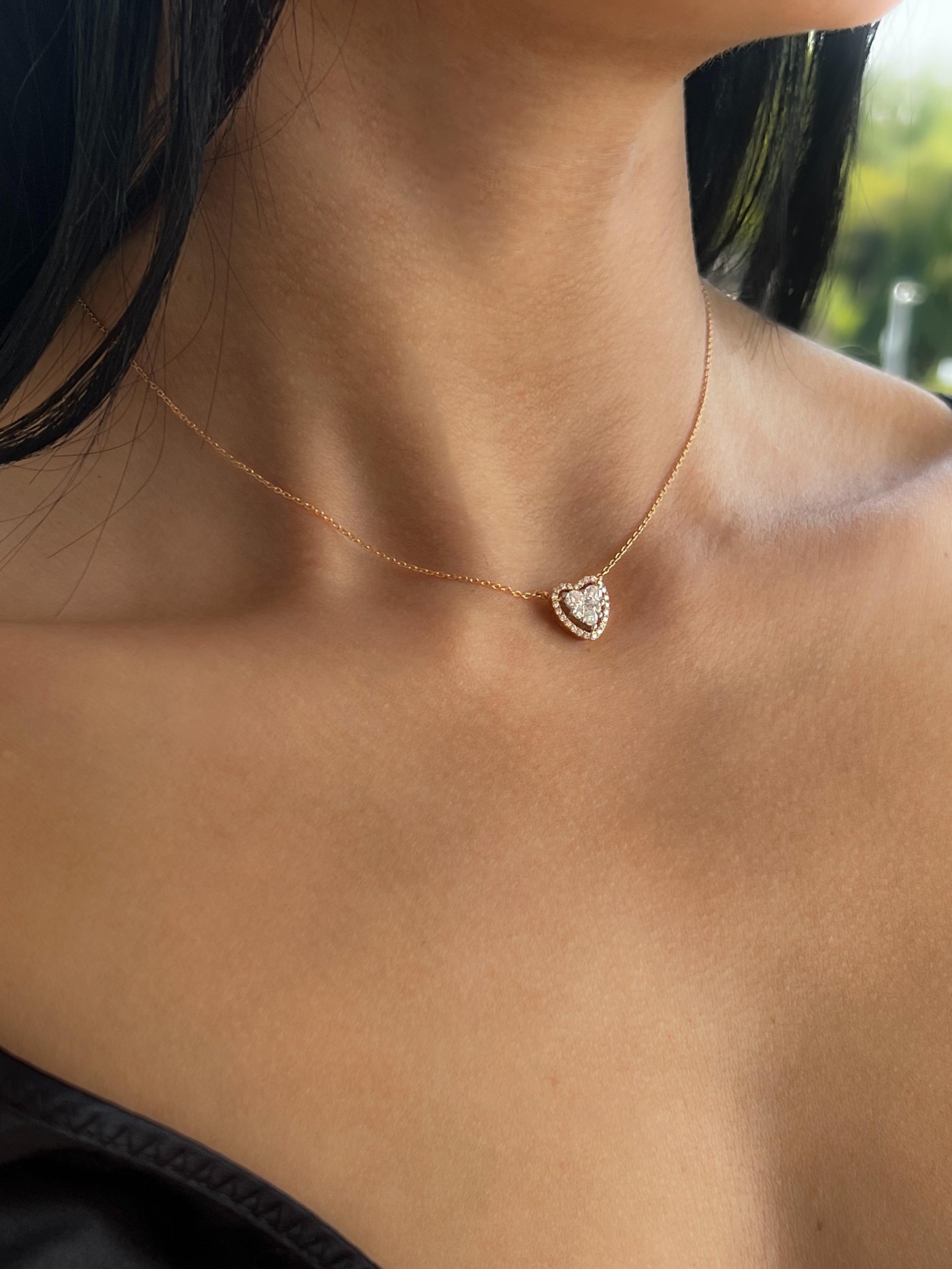 Ogrlica Rose Diamond heart