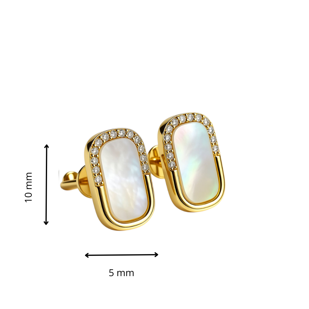 Minđuše sa sedefom i brilijantima