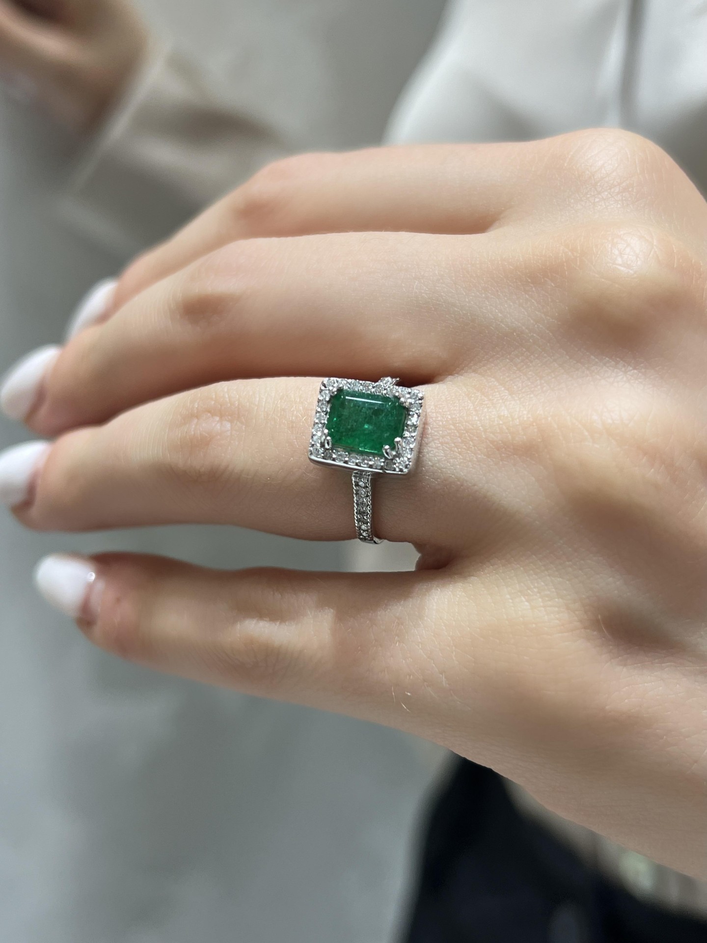 Prsten emerald & diamonds