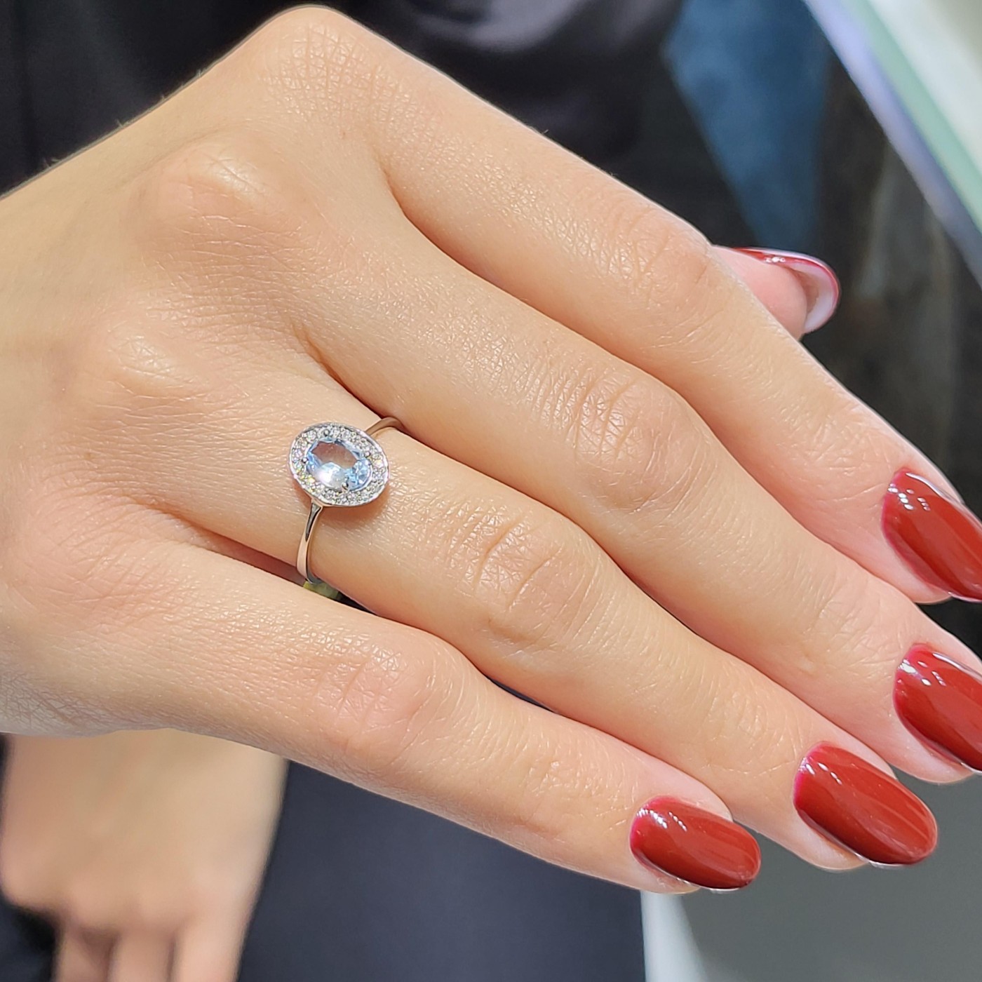 Prsten akvamarin i brilijanti