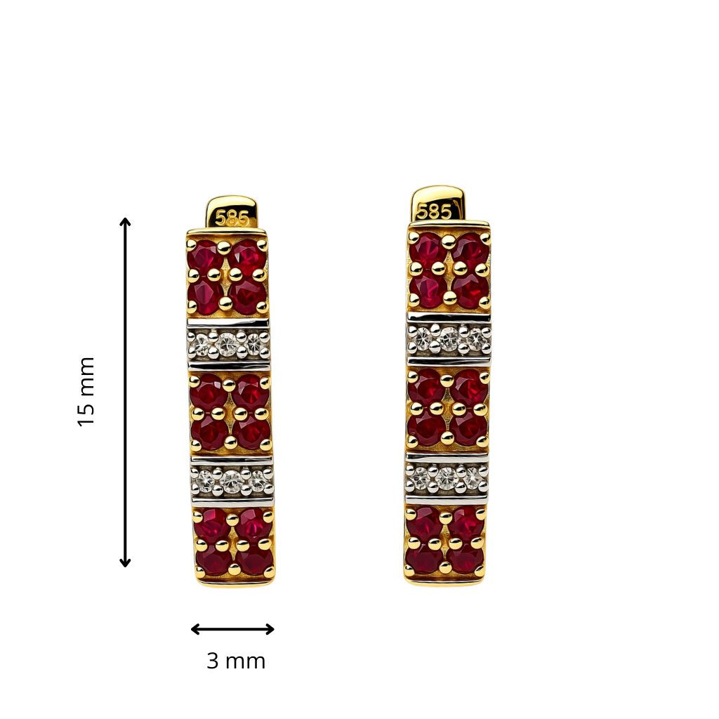 Minđuše sa rubinom i brilijantima