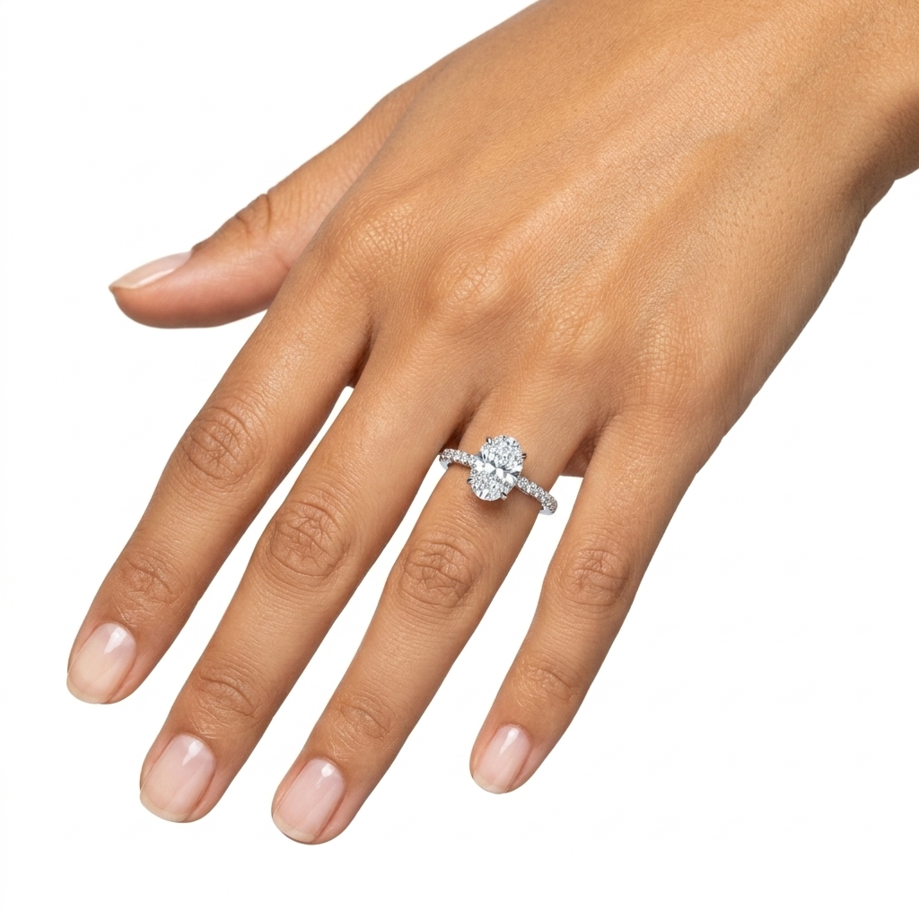 Prsten lab Oval 1,56ct Round 0,21ct