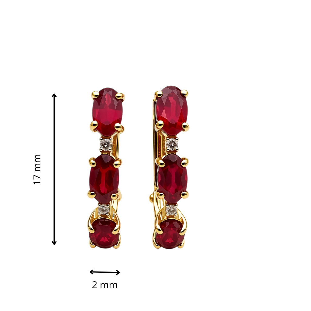 Minđuše sa rubinom i brilijantima