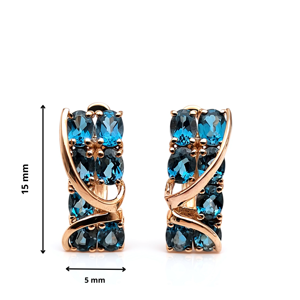 Minđuše London blue topaz