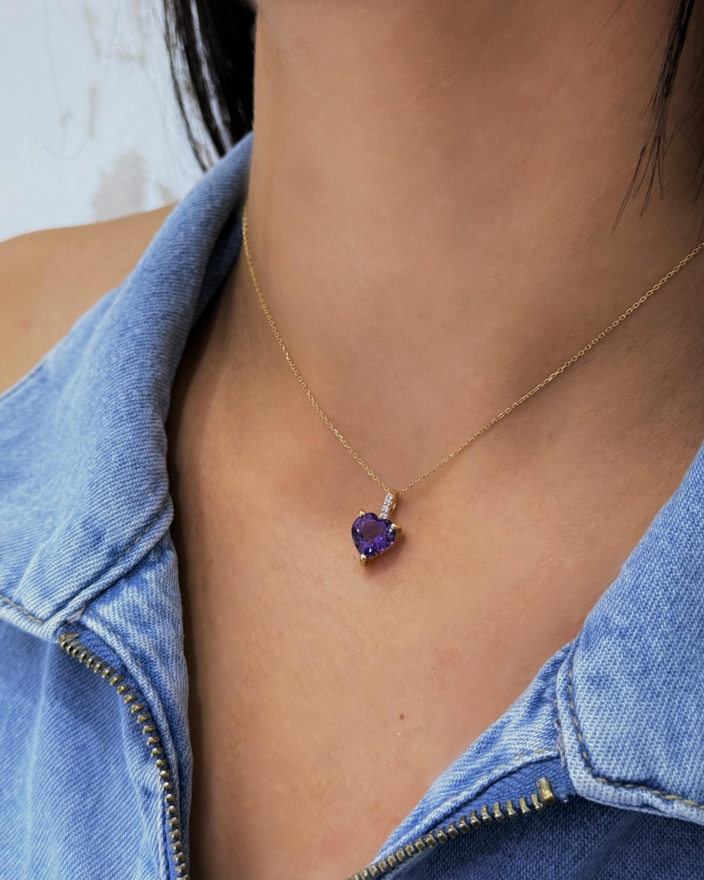 Ogrlica sa ametistom i brilijantima 